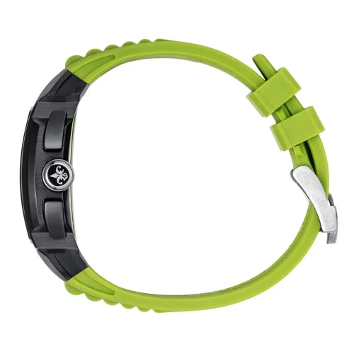 Μαύρο ανδρικό ρολόι Ralph Christian με ατσάλινο λουράκι The Phantom Chrono - Lime Green 44MM