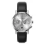 Relógio Henryarcher Watches prata para homens com pulseira de couro Kvantum - Matriks Nero 41MM