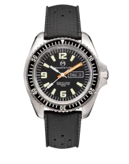 Men's silver Momentum Watch with rubber strap SQ30 Eclipse Solar - Black Tropic FKM Rubber 42MM