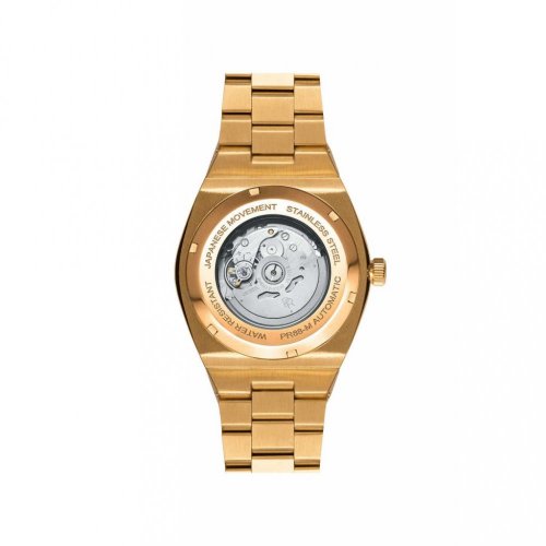 Złoty zegarek męski Paul Rich ze stalowym paskiem Star Dust - Green Gold Automatic 45MM