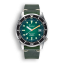 Miesten hopeinen Squale - kello nahkaisella 1521 Green Ray  - Silver 42MM Automatic