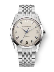 Relógio Nivada Grenchen prata para homens com pulseira de aço Antarctic 35004M04 35MM