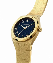 Zlaté pánske hodinky Paul Rich s oceľovým pásikom Frosted Star Dust Arabic Edition - Gold Desert 45MM