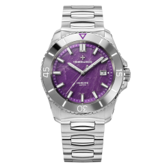 Relógio masculino de prata Venezianico com bracelete de aço Nereide Ametista 4521545 42MM Automatic