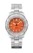 Zilverkleurig herenhorloge van Delma Watches met stalen riem band Quattro Silver Orange 44MM Automatic