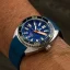 Montre Oceancrawler Watches pour homme en argent avec bracelet en acier Core Diver - Lapis Lazuli Edition 44MM