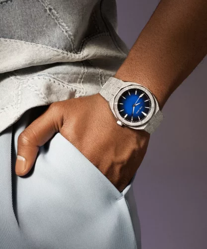 Stříbrné pánské hodinky Paul Rich s ocelovým páskem Frosted Star Dust Moonlit Wave - Silver 45MM