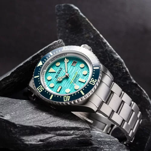 Męski srebrny zegarek Audaz Watches ze stalowym paskiem Abyss Diver ADZ-3010-07 - Automatic 44MM