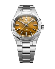 Men's silver Nivada Grenchen watch with steel strap F77 MARK I 68032A77 37MM Automatic