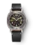 Męski srebrny zegarek Nivada Grenchen ze skórzanym paskiem Pacman Depthmaster 14103A09 39MM Automatic