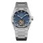 Silberne Herrenuhr Aisiondesign Watches mit Stahlband Tourbillon Hexagonal Pyramid Seamless Dial - Blue 41MM