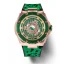 Relógio Nsquare pulseira de borracha de ouro para homens FIVE ELEMENTS Gold / Green 46MM Automatic