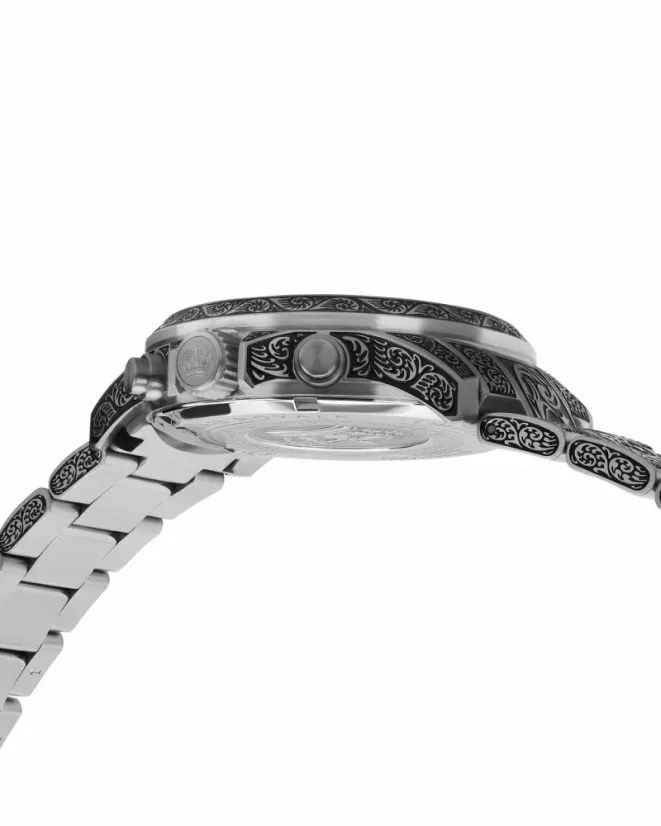 Stříbrné pánské hodinky Louis XVI s ocelovým páskem Palais Royale With Diamond 1721 - Silver 43MM