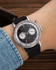 Relógio Undone Watches prata para homem com pulseira de couro Urban Automatic Eclipse 40MM