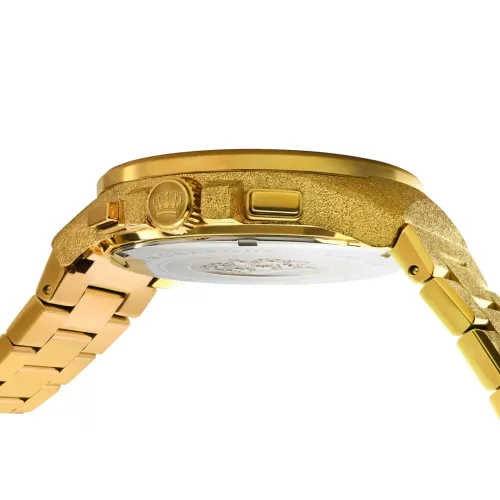 Relógio Louis XVI ouro para homens com pulseira de aço Frosted Le Monarque 1213 - Gold 42MM