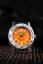 Men's silver Nivada Grenchen watch with leather strap Orange Depthmaster 14127A17 39MM Automatic