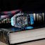 Čierne pánske hodinky Tsar Bomba Watch s gumovým pásikom TB8209CF - Black / Blue Automatic 43,5MM