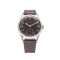 Strieborné pánske hodinky Praesidus s koženým opaskom DD-45 Tropical Brown 38MM Automatic