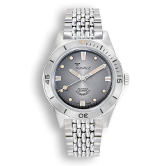 Relógio Squale prata para homens com pulseira de aço Super-Squale Sunray Grey Bracelet - Silver 38MM Automatic