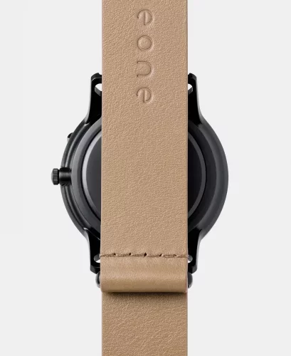 Relógio Eone preto preto para homem com pulseira de couro Bradley Apex Leather Sand - Black 40MM