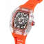 Reloj de plata Ralph Christian de hombre con goma The Ghost - Neon Orange Automatic 43MM