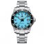 Men's silver Phoibos Watches watch with steel strap Leviathan 200M - PY050B Blue Automatic 40MM