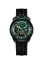 Čierne pánske hodinky Bomberg Watches s gumovým pásikom PIRATE SKULL GREEN 45MM