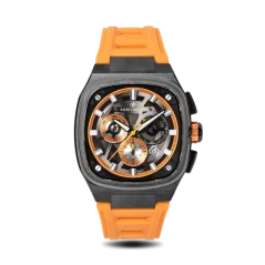 Černé pánské hodinky Ralph Christian s gumovým páskem The Legacy Chrono - Ember Shadow 42,5MM