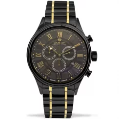 Reloj negro Luis XVI para hombre con correa de acero Danton - Black 44MM