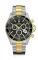 Zilverkleurig herenhorloge van Delma Watches met stalen riem band Santiago Chronograph Silver / Gold Black 43MM