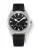 Men's silver Nivada Grenchen watch with leather strap Super Antarctic 35014M17 35MM Automatic