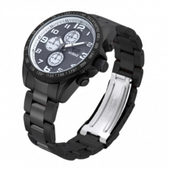 Men's black Audaz watch with steel strap Sprinter ADZ-2025-03 - 45MM