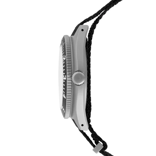 Men's silver Marathon watch with nylon strap Steel Navigator w/ Date (SSNAV-D) on Nylon DEFSTAN 41MM