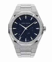 Men's silver Paul Rich watch with steel strap Frosted Star Dust II - Silver 43MM