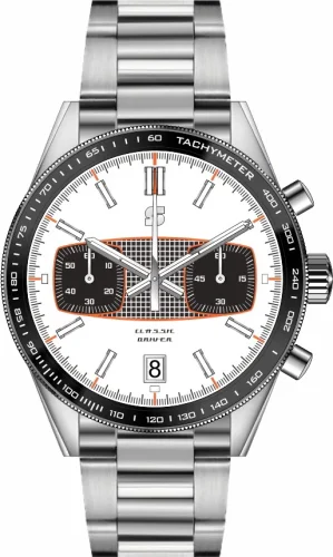 Muški srebrni sat Straton Watches s čeličnim pojasom Classic Driver MKII White Dial 40MM