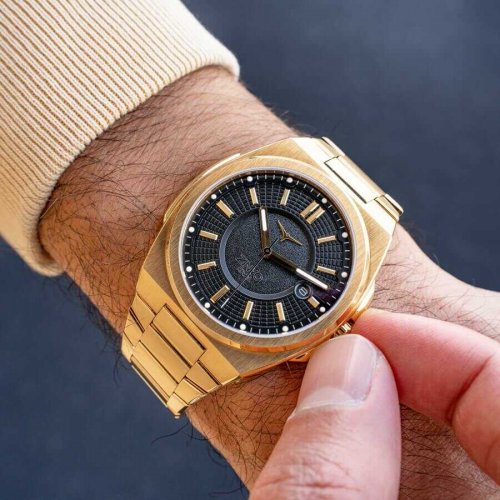 Reloj de hombre Zinvo Watches en oro con correa de acero Rival - Gold 44MM
