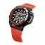 Montre homme Mazzucato en argent noir avec bracelet en caoutchouc RIM Sub Black / Orange - 42MM Automatic