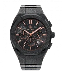 Montre homme Paul Rich noire avec bracelet en acier Frosted Motorsport - Black / Copper 45MM Limited edition