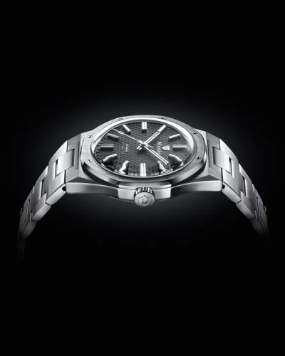 Stříbrné pánské hodinky Nivada Grenchen s ocelový páskem F77 TITANIUM ANTHRACITE 68006A77 37MM Automatic