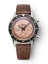Relógio Nivada Grenchen pulseira de couro prateado para homens Chronoking Mecaquartz Salamon Brown Racing Leather 87043Q23 38MM
