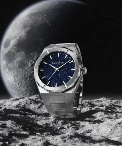 Relógio Paul Rich de prata para homem com pulseira de aço Star Dust II - Silver 43MM