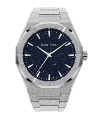 Relógio Paul Rich de prata para homem com pulseira de aço Frosted Star Dust II - Silver 43MM