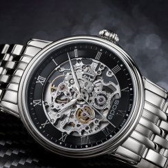 Stříbrné pánské hodinky Epos s ocelovým páskem Emotion 3390.155.20.25.30 41MM Automatic