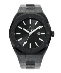 Montre homme Paul Rich noire avec bracelet en acier Signature Frosted Barons Black 45MM