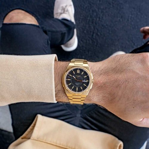 Miesten kello Zinvo Watches kullanvärisellä teräsrannekkeella Rival - Gold 44MM