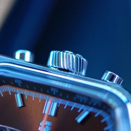 Montre Straton Watches pour homme de couleur argent avec bracelet en cuir Cuffbuster Sprint Blue 37,5MM