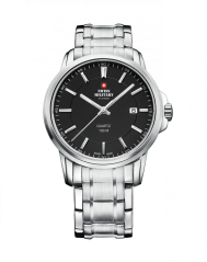 Stříbrné pánské hodinky Swiss Military Hanowa s ocelovým páskem SM34039.01 40MM