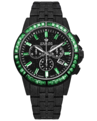 Men's black Louis XVI watch with steel strap Majesté Iced Out Rainbow 1129 - Black 43MM
