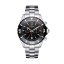 Reloj Davosa plateado para hombre con correa de acero Nautic Star Chronograph - Silver/Red 43,5MM