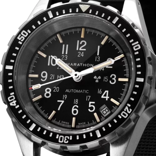 Miesten hopea Marathon Watches - kello teräsrannekkeella Medium Diver's Automatic 36MM